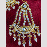 Hira Collections Statement Kundan Stone Pearl Passa for Women /Designer Hair Accessory