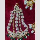 Hira Collections Statement Kundan Stone Pearl Passa for Women /Designer Hair Accessory