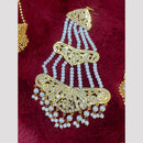 Hira Collections Statement Kundan Stone Pearl Passa for Women /Designer Hair Accessory