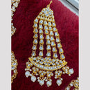 Hira Collections Statement Kundan Stone Pearl Passa for Women /Designer Hair Accessory
