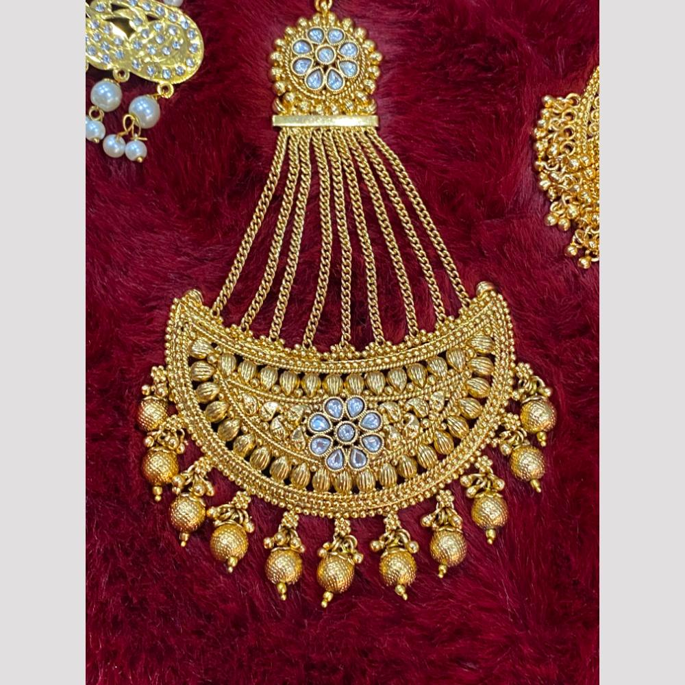 Hira Collections Statement  Pota Stone Pearl Passa for Women /Designer Hair Accessory