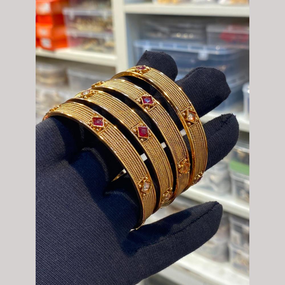 Hira Collections Premium Pota Stone Bangles Set