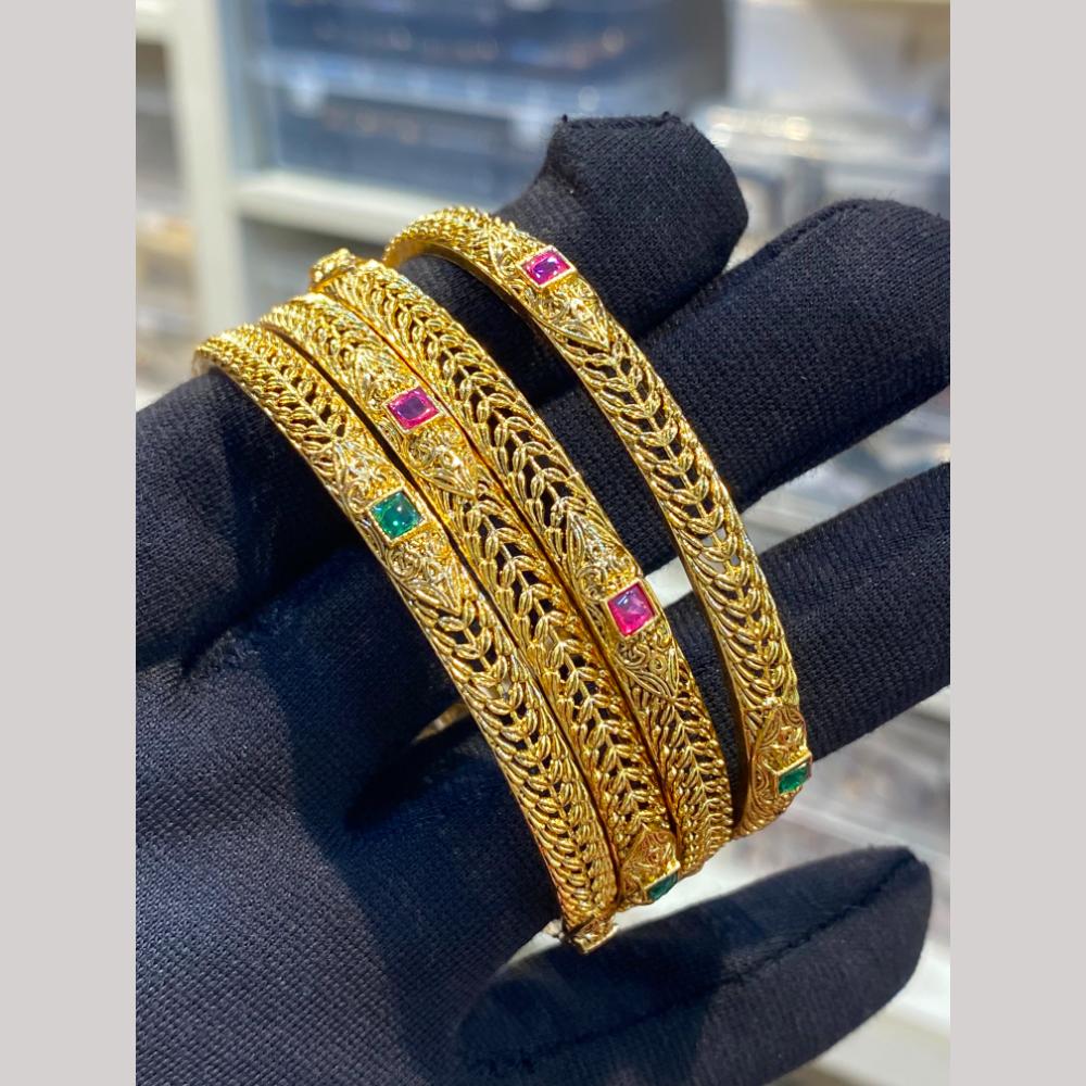 Hira Collections Premium Pota Stone Bangles Set