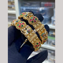 Hira Collections Premium Pota Stone Meenakari Openable Bangles Set