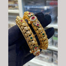Hira Collections Premium Pota Stone And Pearl Openable Bangles Set