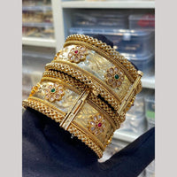 Hira Collections Premium Pota Stone Openable Bangles Set