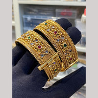 Hira Collections Premium Pota Stone Openable Bangles Set