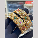 Hira Collections Premium Pota Stone And Pearl Openable Bangles Set
