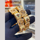 Hira Collections Premium Pota Stone And Meenakari Openable Bangles Set