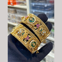 Hira Collections Premium Pota Stone Openable Bangles Set