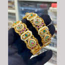 Hira Collections Premium Pota Stone And Meenakari Openable Bangles Set