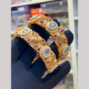 Hira Collections Premium Pota Stone And Meenakari Openable Bangles Set