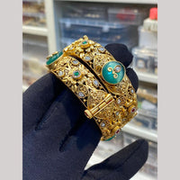 Hira Collections Premium Pota Stone Openable Bangles Set