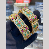 Hira Collections Premium Pota Stone Openable Bangles Set