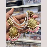 Hira Collections Stylish Beads And Pearl Dangler Earrings With Maang Tikka