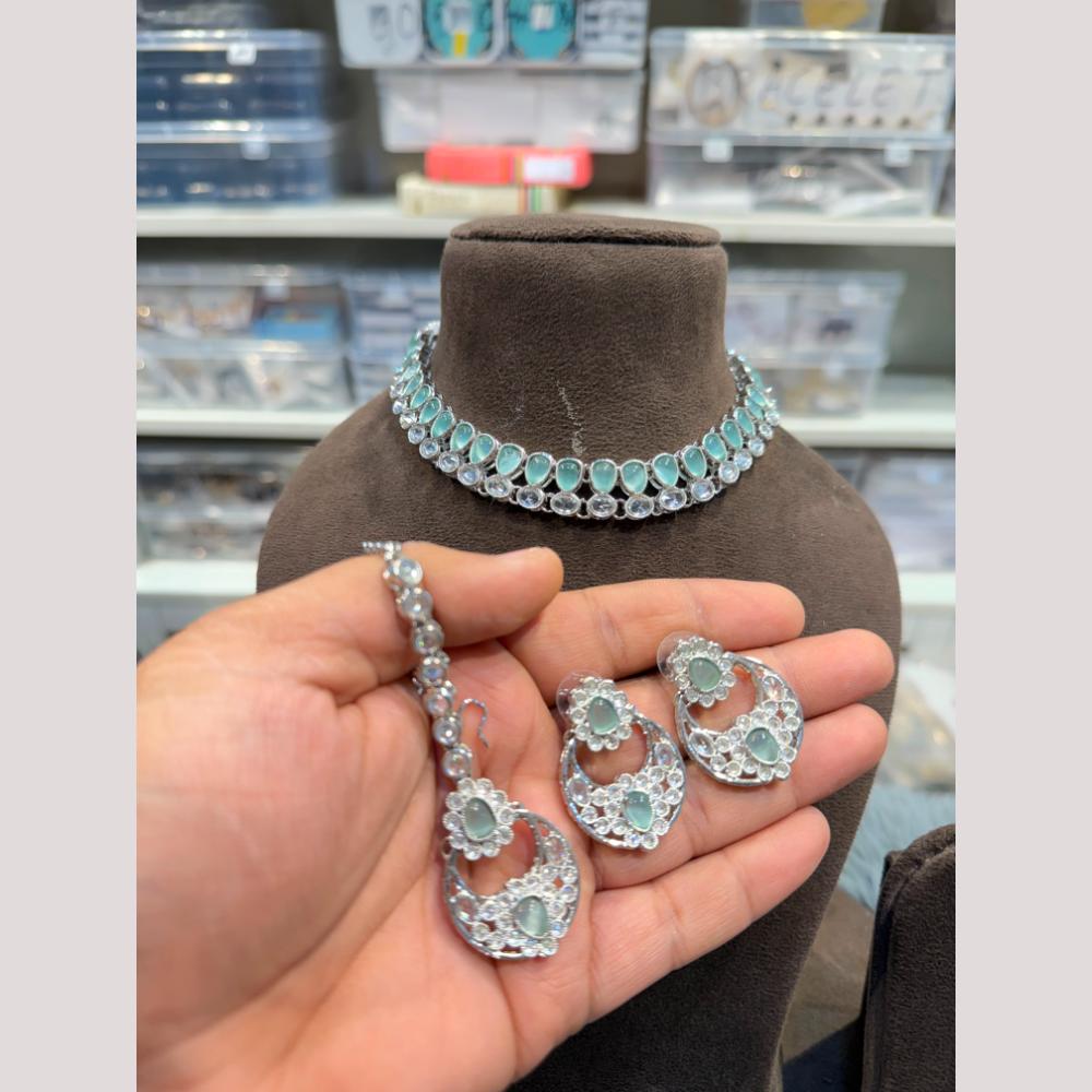 Hira Collections Royal Pota Stone Choker Necklace Set