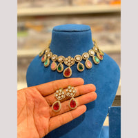 Hira Collections Designer Polki Kundan Stone Choker Necklace Set for Women