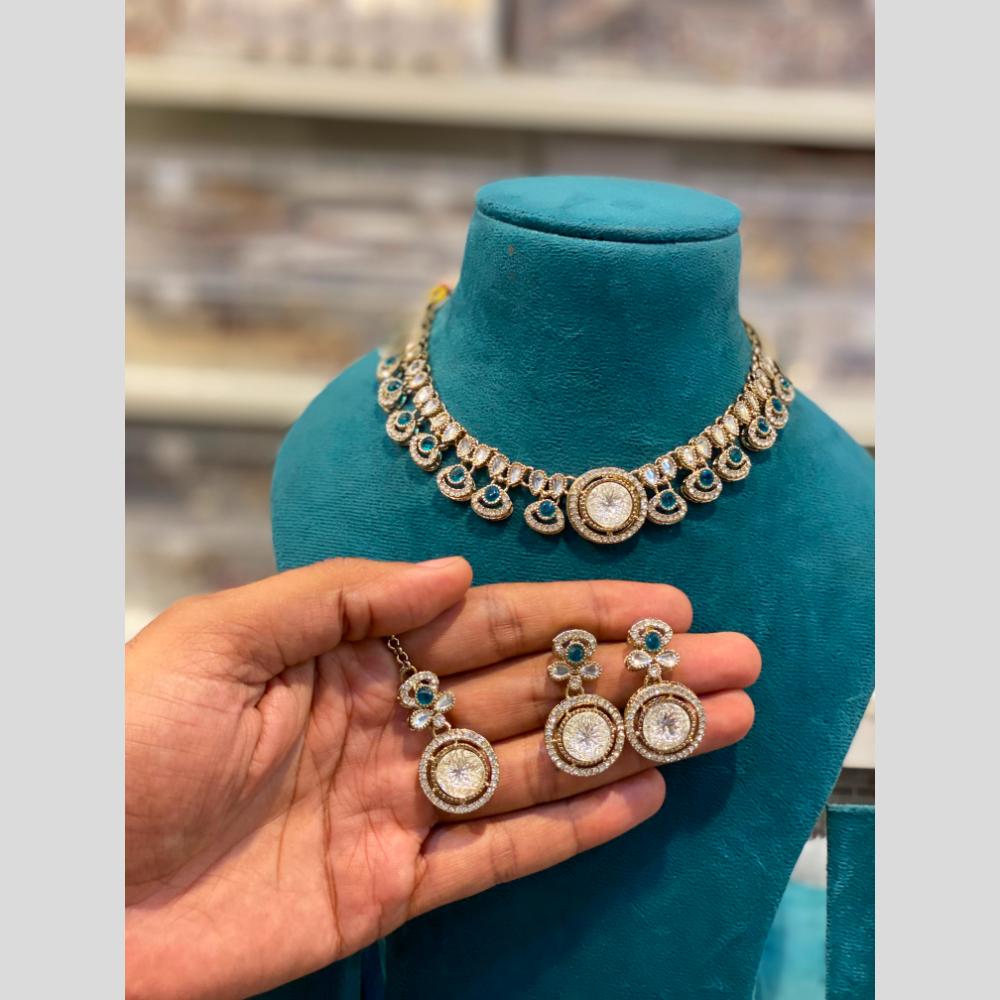 Hira Collections Wedding Wear Polki Kundan Stone Necklace Set