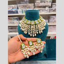 Hira Collections Luxury Kundan Stone Pearl And Beads Meenakari Choker Necklace Set