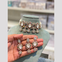 Hira Collections Royal Pota Stone And Pearl Choker Necklace Set