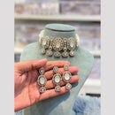 Hira Collections Royal Pota Stone And Pearl Choker Necklace Set