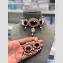 Hira Collections Royal Pota Stone And Pearl Choker Necklace Set