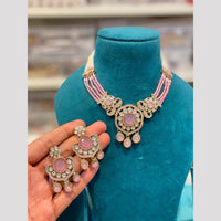 Hira Collections Royal Pota Stone And Pearl Choker Necklace Set