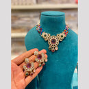 Hira Collections Royal Pota Stone And Pearl Choker Necklace Set
