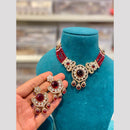Hira Collections Royal Pota Stone And Pearl Choker Necklace Set