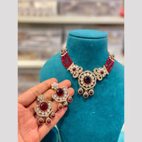 Hira Collections Royal Pota Stone And Pearl Choker Necklace Set
