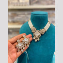 Hira Collections Royal Pota Stone And Pearl Choker Necklace Set