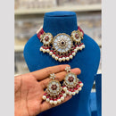 Hira Collections Royal Pota Stone And Pearl Choker Necklace Set