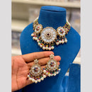 Hira Collections Royal Pota Stone And Pearl Choker Necklace Set