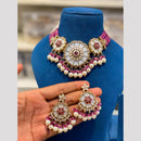 Hira Collections Royal Pota Stone And Pearl Choker Necklace Set