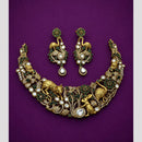 Hira Collections Premium Peacock Motif American Diamond Necklace Set