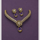 Hira Collections Elegant Austrian Stone Floral Necklace Set