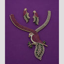 Hira Collections Gorgeous American Daimond Peacock Designer Necklace Set    