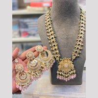 Hira Collections Maharani Style Kundan Stone And Pearl Long Necklace Set