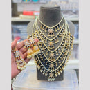 Hira Collections Maharani Style Kundan Stone And Pearl Long Necklace Set