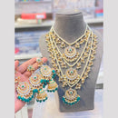 Hira Collections Maharani Style Kundan Stone And Pearl Long Necklace Set