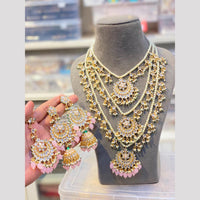 Hira Collections Maharani Style Kundan Stone And Pearl Long Necklace Set