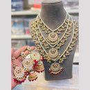Hira Collections Maharani Style Kundan Stone And Pearl Long Necklace Set