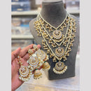 Hira Collections Maharani Style Kundan Stone And Pearl Long Necklace Set