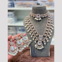 Hira Collections Royal Polki Kundan Pearl And Beads Double Necklace Set