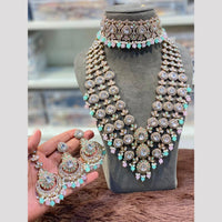 Hira Collections Royal Polki Kundan Pearl And Beads Double Necklace Set