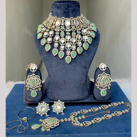 Hira Collections Designer Kundan Stone Semi Bridal Necklace Set