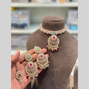 Hira Collections Beautiful Crystal Stone And Beads Choker Necklace Set