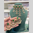 Hira Collections Beautiful Crystal Stone And Pearl Choker Necklace Set