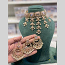 Hira Collections Beautiful Crystal Stone And Pearl Choker Necklace Set