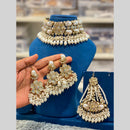 Hira Collections Gorgeous Floral Austrian Stone And Beads Choker Necklace Set